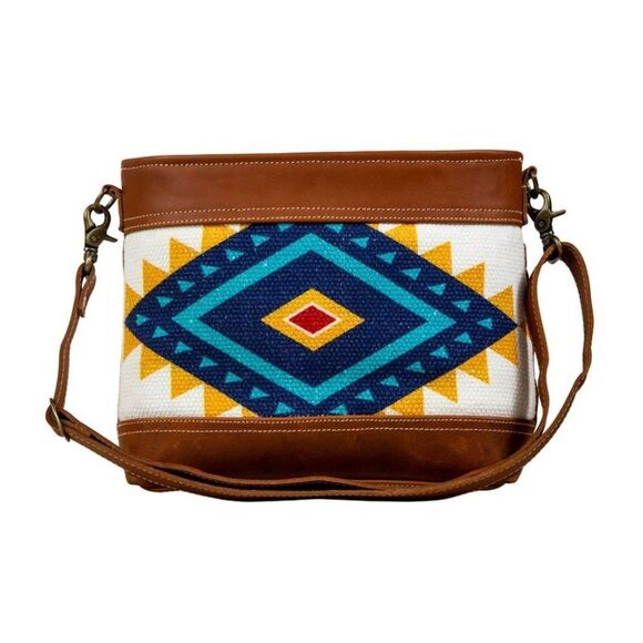 Myra Bag Handbags - Myra Bag Handmade Star Shoulder Bag Upcycled Canvas & Cowhide Leather